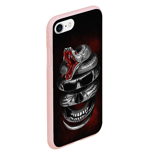 Чехол iPhone 7/8 матовый Snake skull / 3D-Светло-розовый – фото 2