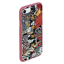Чехол iPhone 7/8 матовый Japanese art, цвет: 3D-малиновый — фото 2