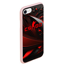 Чехол iPhone 7/8 матовый CS GO red and black, цвет: 3D-светло-розовый — фото 2