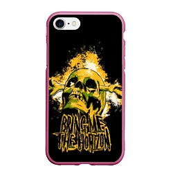 Чехол iPhone 7/8 матовый Bring me the horizon - skull, цвет: 3D-малиновый