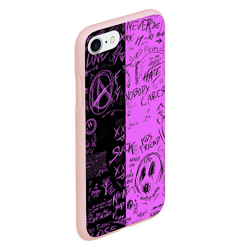 Чехол iPhone 7/8 матовый Dead inside purple black / 3D-Светло-розовый – фото 2