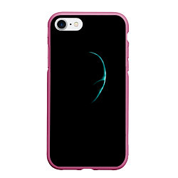 Чехол iPhone 7/8 матовый Силуэт инопланетянина, цвет: 3D-малиновый