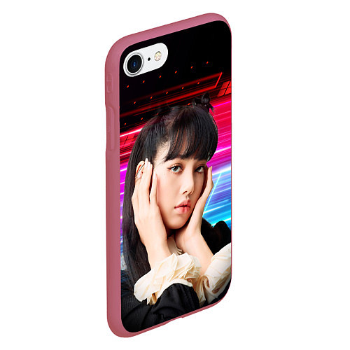 Чехол iPhone 7/8 матовый Lisa Blackpink music kpop / 3D-Малиновый – фото 2