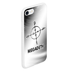 Чехол iPhone 7/8 матовый Megadeth glitch на светлом фоне, цвет: 3D-белый — фото 2