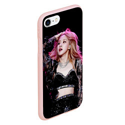 Чехол iPhone 7/8 матовый Blackpink Rose Pink hair, цвет: 3D-светло-розовый — фото 2