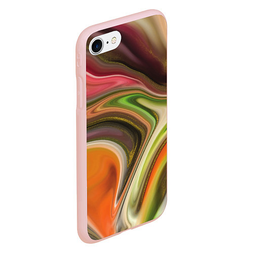 Чехол iPhone 7/8 матовый Waves colors / 3D-Светло-розовый – фото 2