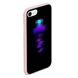 Чехол iPhone 7/8 матовый Луна SynthWave, цвет: 3D-светло-розовый — фото 2