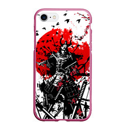 Чехол iPhone 7/8 матовый Bushido warrior, цвет: 3D-малиновый