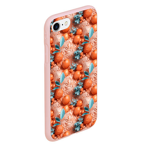 Чехол iPhone 7/8 матовый Сочные фрукты клипарт / 3D-Светло-розовый – фото 2