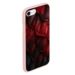 Чехол iPhone 7/8 матовый Black red texture, цвет: 3D-светло-розовый — фото 2