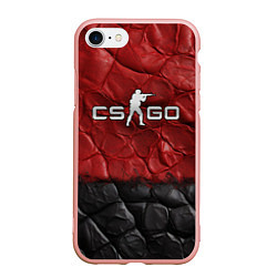 Чехол iPhone 7/8 матовый CS GO red black texture