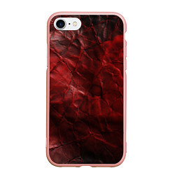 Чехол iPhone 7/8 матовый Текстура красная кожа