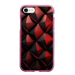 Чехол iPhone 7/8 матовый Объемная текстура красная кожа, цвет: 3D-малиновый