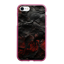 Чехол iPhone 7/8 матовый Текстура из кожи, цвет: 3D-малиновый