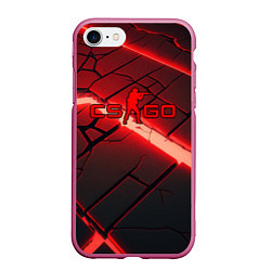 Чехол iPhone 7/8 матовый CS GO red neon