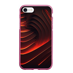 Чехол iPhone 7/8 матовый Красные абстрактные волны