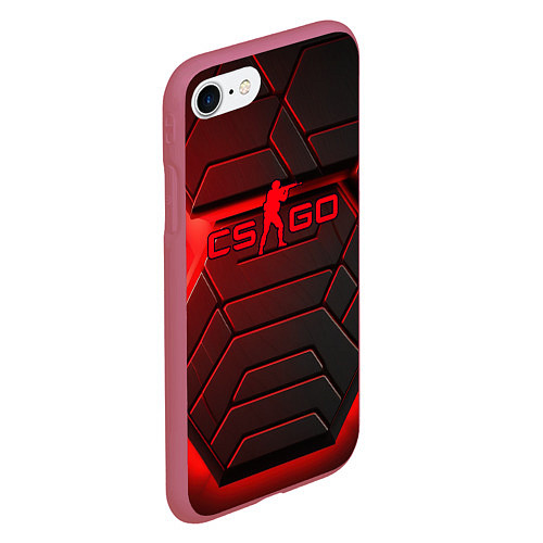 Чехол iPhone 7/8 матовый Red neon CS GO / 3D-Малиновый – фото 2