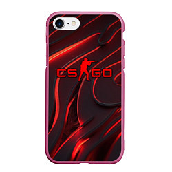 Чехол iPhone 7/8 матовый CSGO red abstract