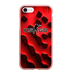 Чехол iPhone 7/8 матовый CS GO black red abstract