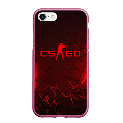 Чехол iPhone 7/8 матовый CSGO logo dark red