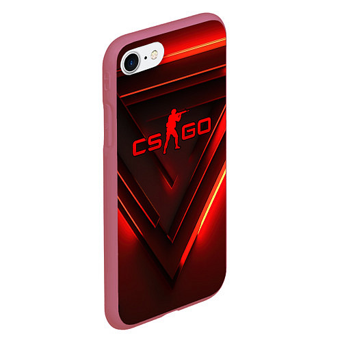 Чехол iPhone 7/8 матовый CS GO red light / 3D-Малиновый – фото 2