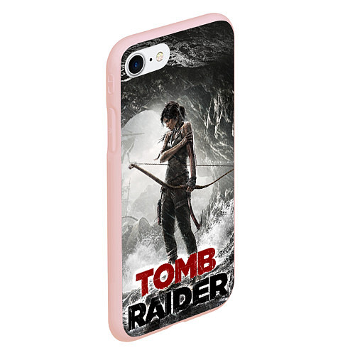 Чехол iPhone 7/8 матовый Rise of the tomb rider / 3D-Светло-розовый – фото 2