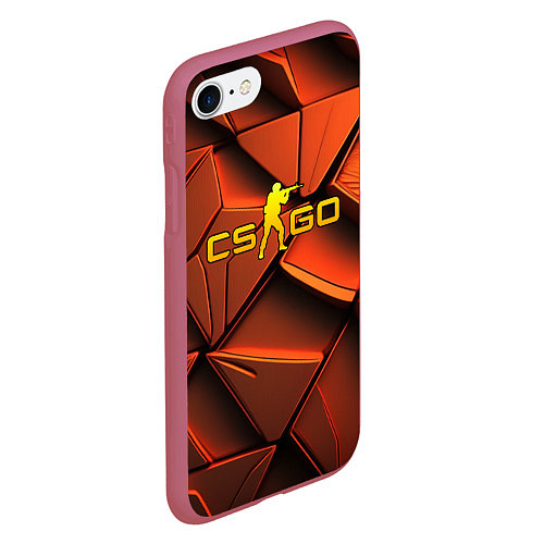 Чехол iPhone 7/8 матовый CSGO orange logo / 3D-Малиновый – фото 2