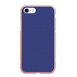 Чехол iPhone 7/8 матовый Мелкая синяя клетка, цвет: 3D-светло-розовый