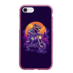 Чехол iPhone 7/8 матовый Динозавр на мотоцикле