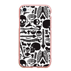 Чехол iPhone 7/8 матовый Human osteology, цвет: 3D-светло-розовый