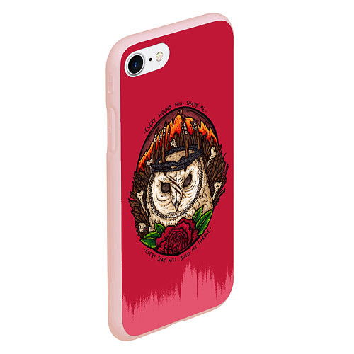 Чехол iPhone 7/8 матовый Bring Me The Horizon Owl / 3D-Светло-розовый – фото 2