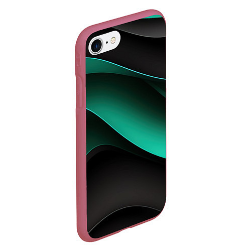Чехол iPhone 7/8 матовый Абстрактная зеленая текстура / 3D-Малиновый – фото 2