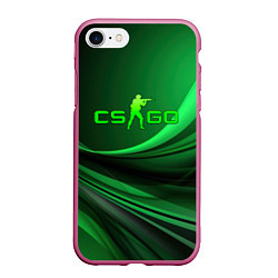 Чехол iPhone 7/8 матовый CS GO green abstract