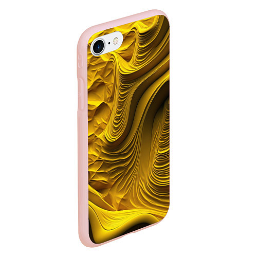 Чехол iPhone 7/8 матовый Объемная желтая текстура / 3D-Светло-розовый – фото 2