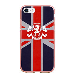 Чехол iPhone 7/8 матовый Asking Alexandria британский флаг, цвет: 3D-светло-розовый