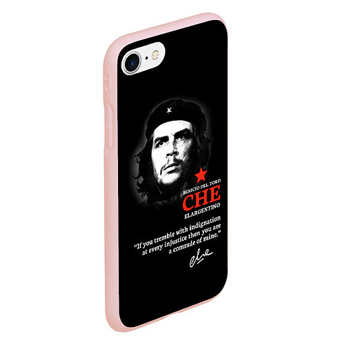Чехол iPhone 7/8 матовый Che Guevara автограф / 3D-Светло-розовый – фото 2
