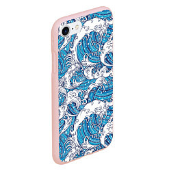 Чехол iPhone 7/8 матовый Sea waves, цвет: 3D-светло-розовый — фото 2