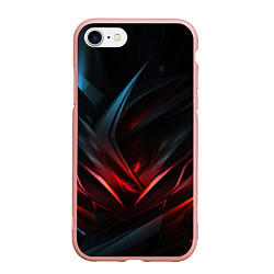 Чехол iPhone 7/8 матовый Black red abstract, цвет: 3D-светло-розовый