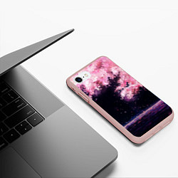 Чехол iPhone 7/8 матовый Небо сакуры, цвет: 3D-светло-розовый — фото 2