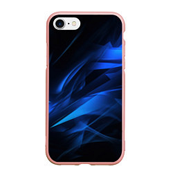 Чехол iPhone 7/8 матовый Black blue texture, цвет: 3D-светло-розовый