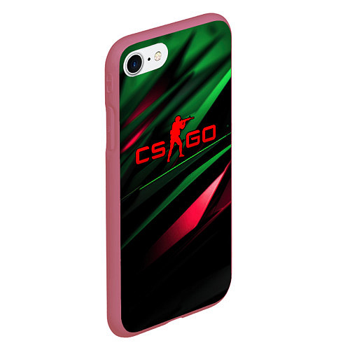 Чехол iPhone 7/8 матовый CS GO green red / 3D-Малиновый – фото 2