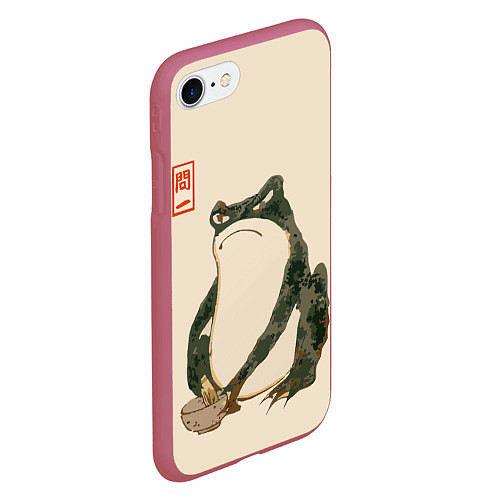 Чехол iPhone 7/8 матовый Лягушка - Мацумото Ходжи / 3D-Малиновый – фото 2