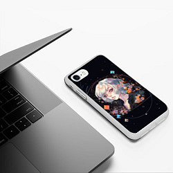 Чехол iPhone 7/8 матовый Девушка с кристаллами, цвет: 3D-белый — фото 2