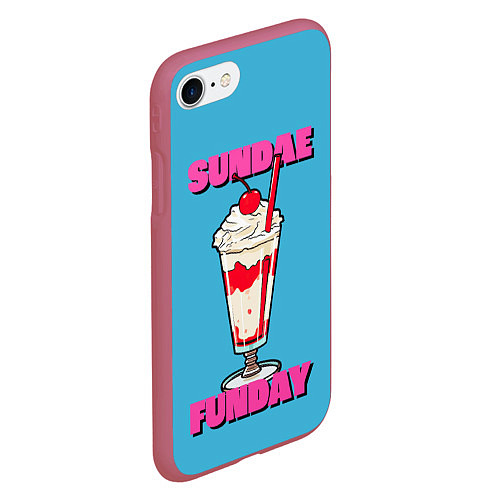 Чехол iPhone 7/8 матовый Мороженое - Фаст фуд / 3D-Малиновый – фото 2