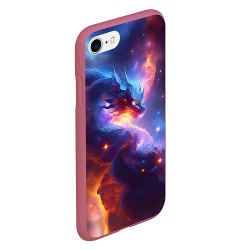 Чехол iPhone 7/8 матовый Туманность дракона / 3D-Малиновый – фото 2