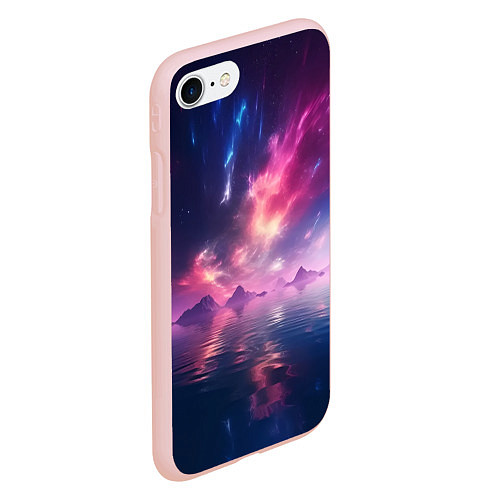 Чехол iPhone 7/8 матовый Space and islands / 3D-Светло-розовый – фото 2