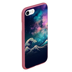 Чехол iPhone 7/8 матовый Космическая Большая волна в Канагаве, цвет: 3D-малиновый — фото 2