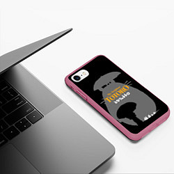 Чехол iPhone 7/8 матовый Сосед - Тоторо, цвет: 3D-малиновый — фото 2