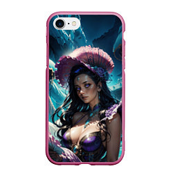 Чехол iPhone 7/8 матовый Девушка фэнтази с фиолетовыми волосами