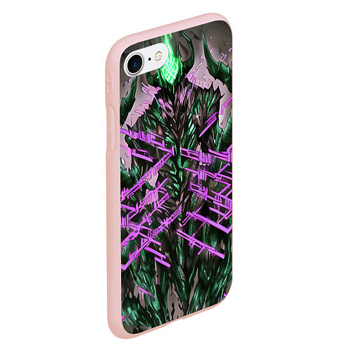 Чехол iPhone 7/8 матовый Фиолетовый элементаль киберпанк / 3D-Светло-розовый – фото 2